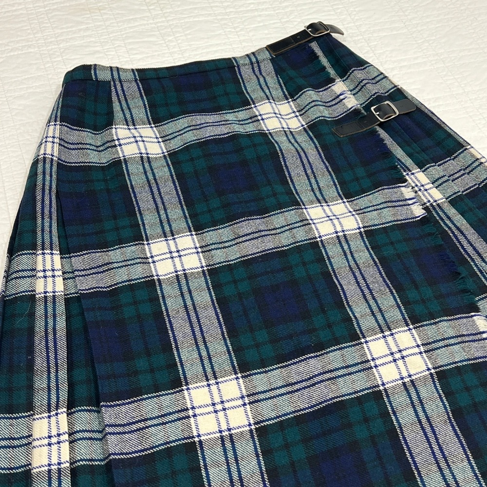 Mosbrook Wool Kilt Skirt Blackwatch Dress Tartan Pleated Great Britain Womens 12